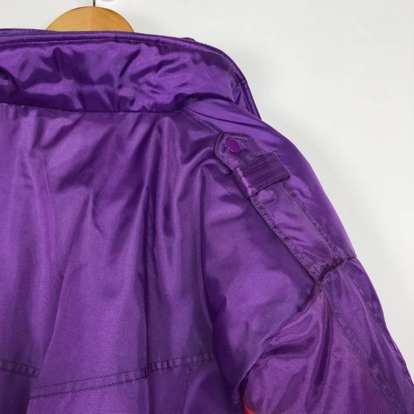 Vintage 1990s Women's Bomber Jacket Winter Puffer Coat Purple Size Large - Picture 6 of 7